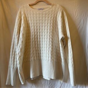 Vintage Liz Claiborne Cream Sweater Bubble Pullover Women's Size XXL Plush Cozy